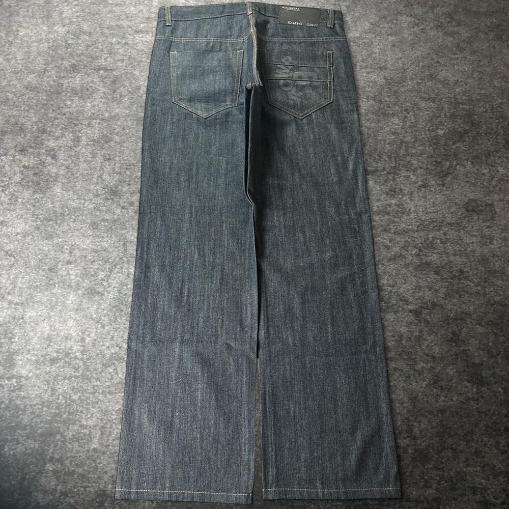 Vintage Y2K Rocawear Men’s 36 Dark Wash Graphic Baggy Jeans Hip Hop